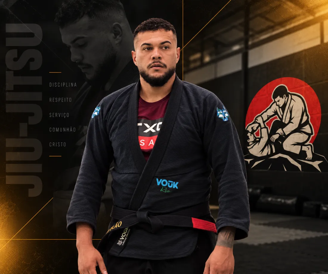 Professor Beltão, faixa-preta, de kimono preto
